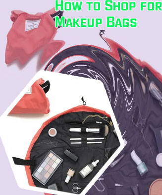 Flat lay makeup bag